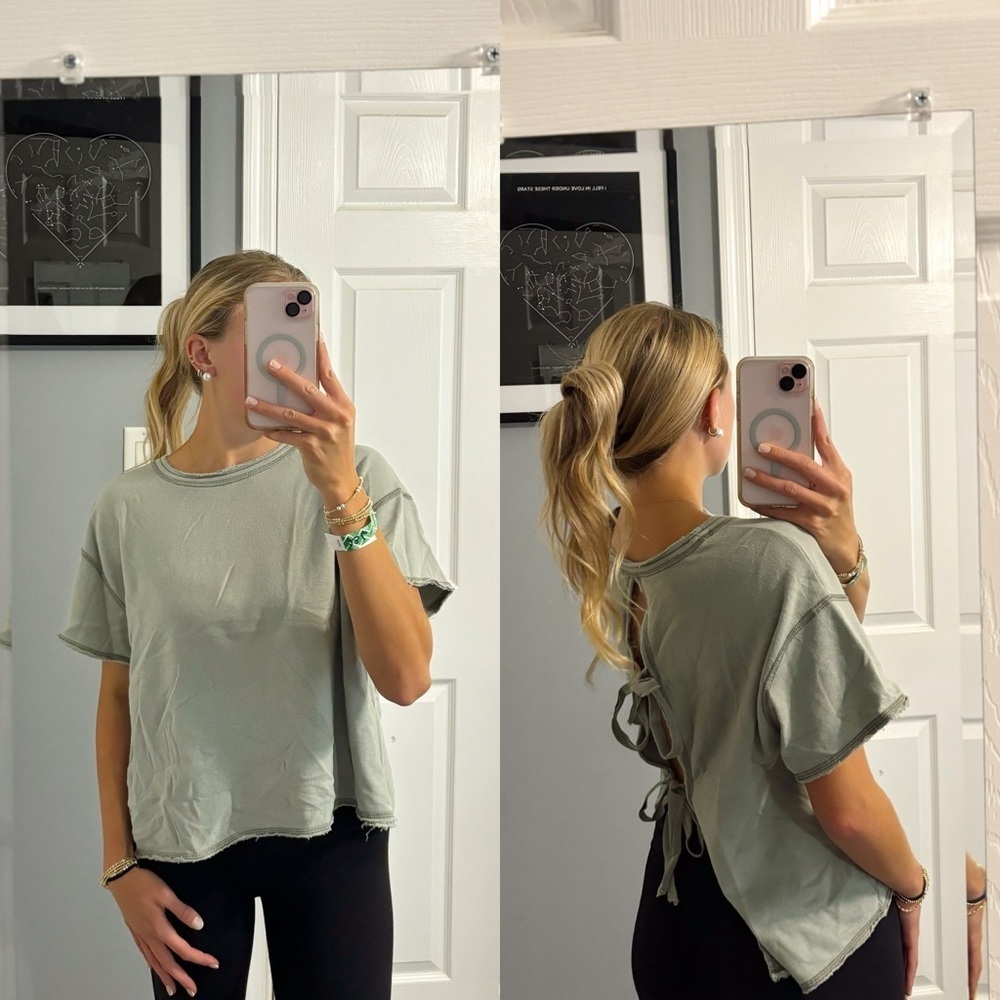 Abercrombie Green Tie Back Top